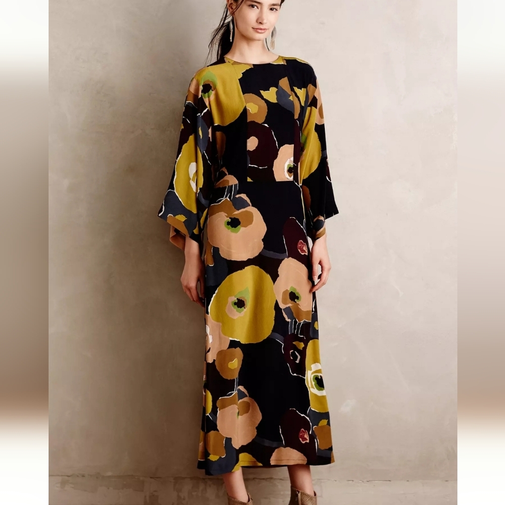 Erika Cavallini Semicouture Orto Silk Maxi Dress Size 40